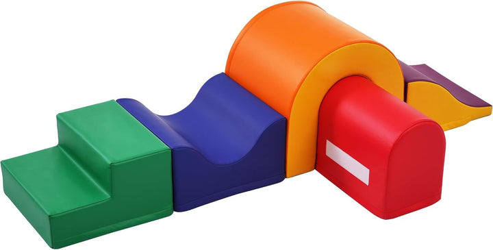 Schaumstoffbausteine 5-in-1 mit Klettverbindung – Klettergerüst & Krabbelparcours, wasserfeste Softb