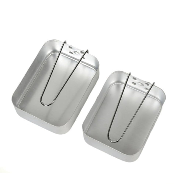 Set mit 2 stapelbaren Aluminiumdosen für Camping und Kochen, leichtes Aluminium-Messdosen-Set, ideal