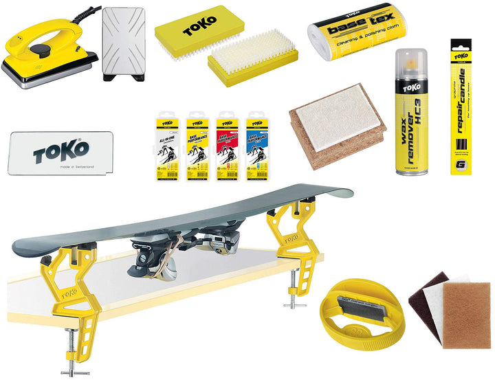 TOKO Geschenke-Set Skiwachs 14-teilig mit Wachsbügeleisen Skispanner und Kantenschärfer