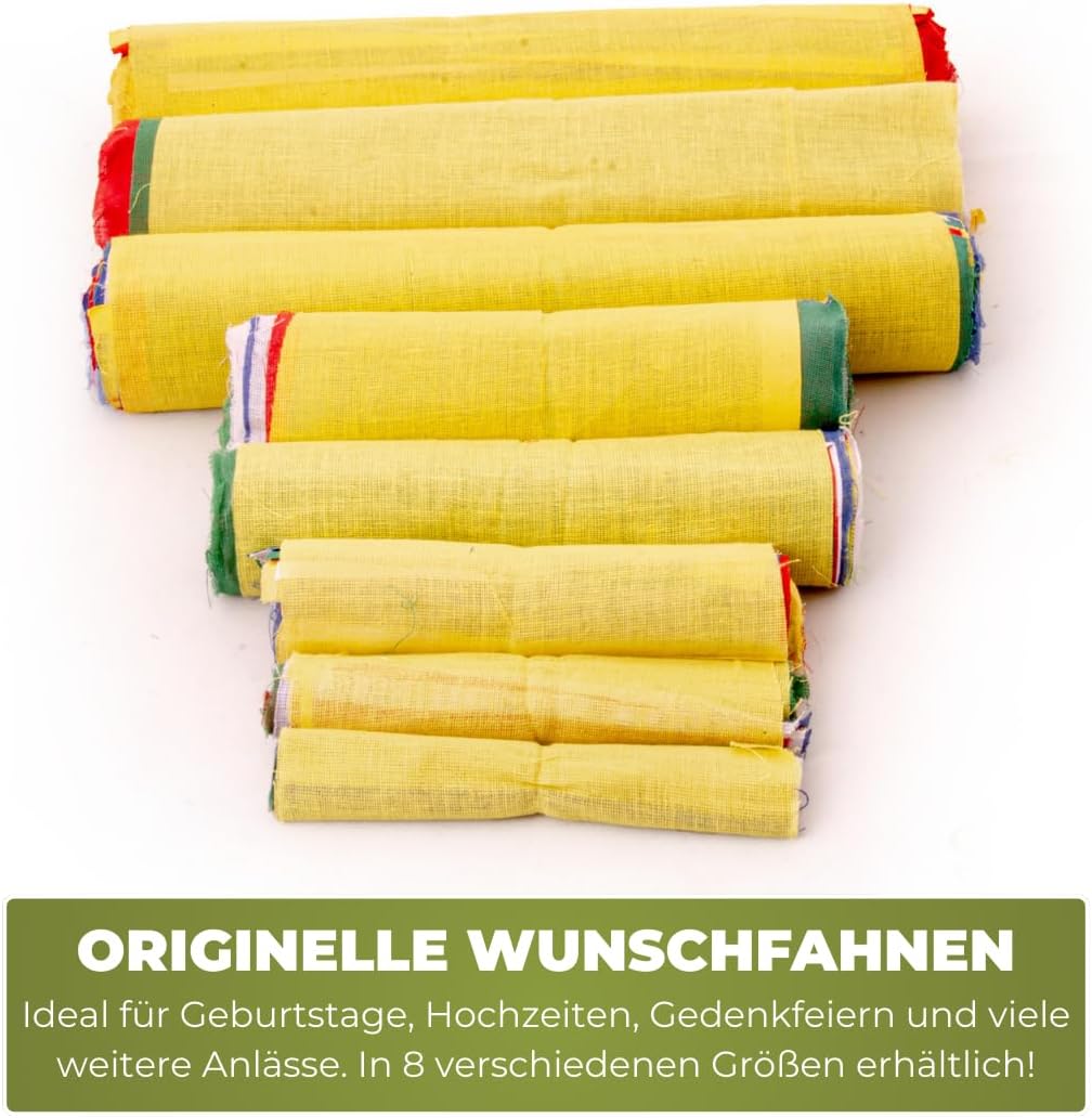 YAKEBA | Wunschfahnen traditionell - 10,00 Meter | 30 Fähnchen (je 32x38cm) | 100% Baumwolle | Stoff