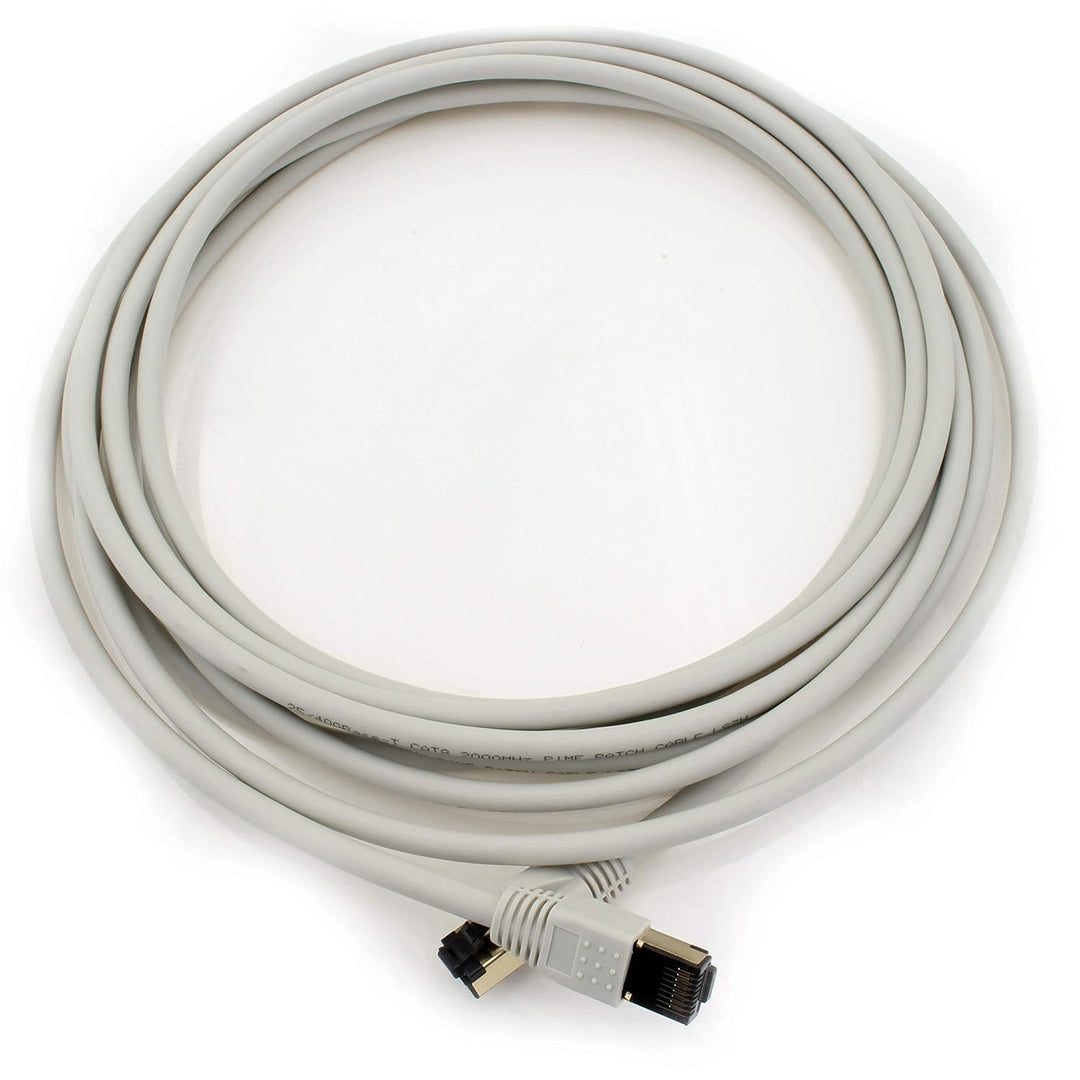 10m Cat 8 Netzwerkkabel CAT8 Kabel Grau - 10 Stück Cat.8 Lan 2000 Mhz 40 Gbit s 40GBase-T Poe+ Patch