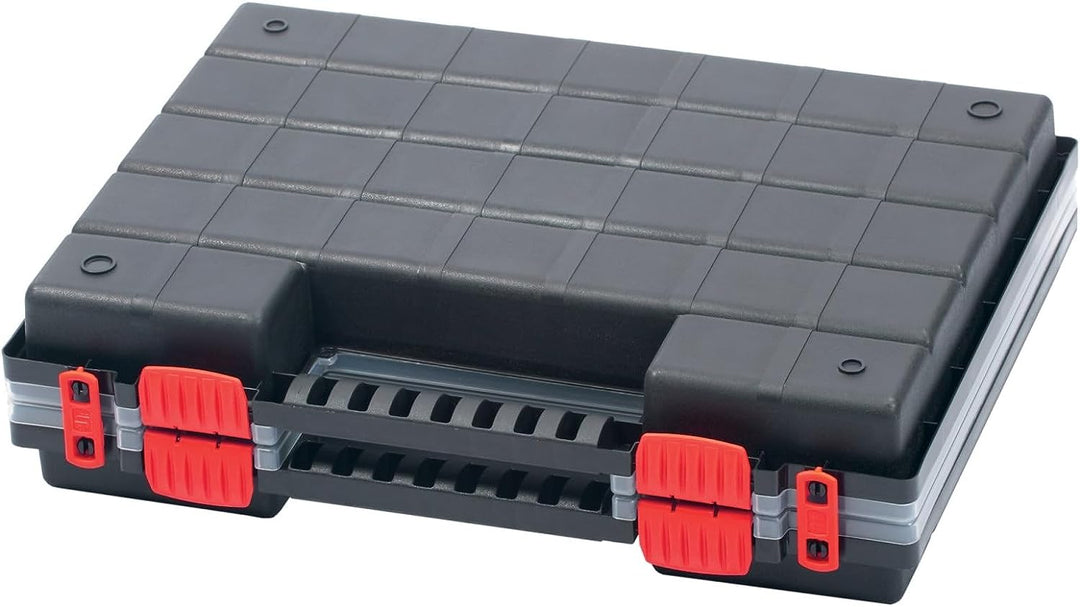 Mivos Doppelseitig Sortimentskasten 399 x 303 x 100 mm - 2 Seitig Sortierkasten Kleinteile mit 42 Ei