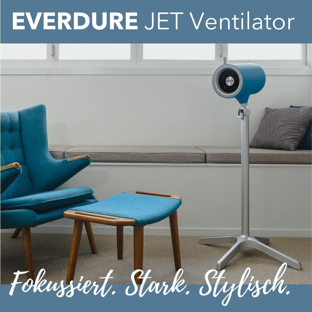 Everdure JET Ventilator inkl. Fernbedienung Farbe Blau I Standventilator mit patentierter Jet-Air Te