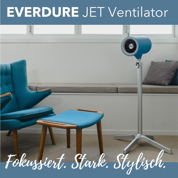 Everdure JET Ventilator inkl. Fernbedienung Farbe Blau I Standventilator mit patentierter Jet-Air Te