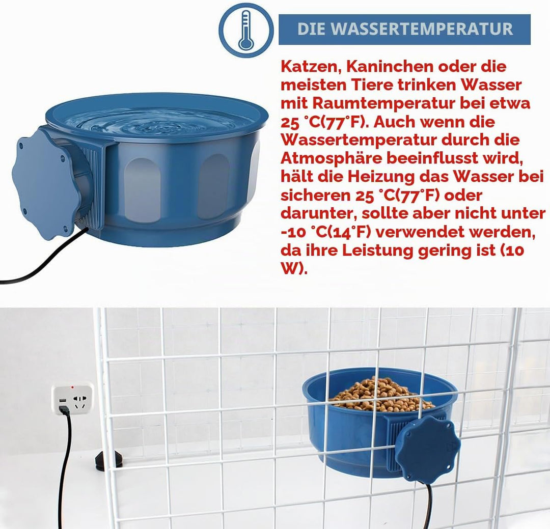 Enjoying Beheizter Wassernapf für Katzen und Hunde, elektrischer Wassernapf für den Innenbereich, fü