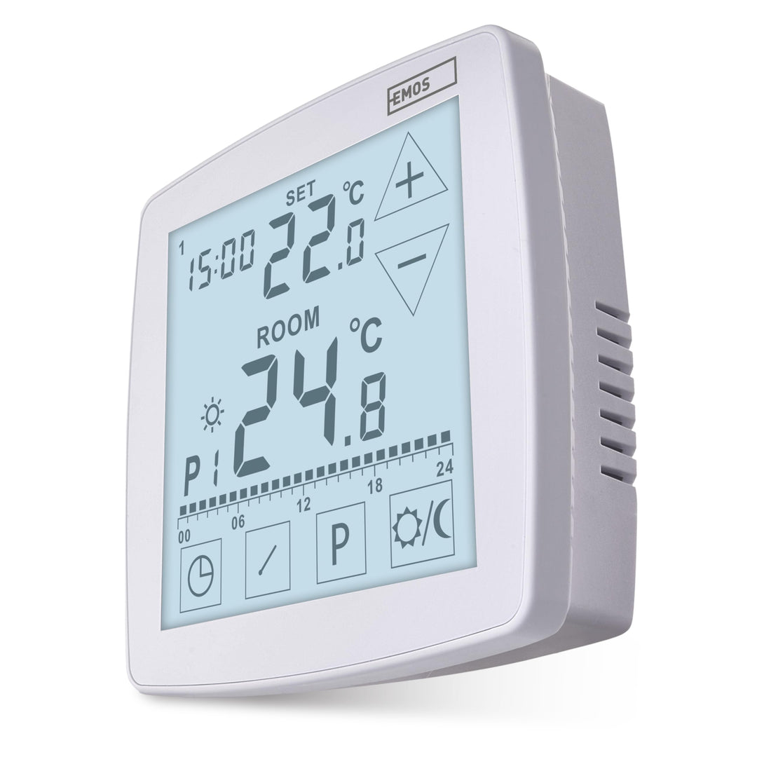 EMOS - digitaler Raumthermostat mit OpenTherm - programmierbar, drahtgebunden, 2X 1,5 V Batterie - H