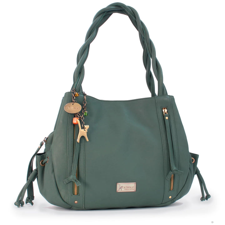 Catwalk Collection Handbags - Leder - Umhängetasche/Shopper/Tote - CAZ Grün, Grün