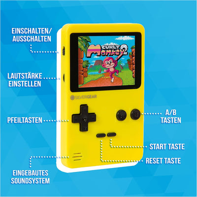 Silvergear® Analogue Pocket Konsole Retro | mit 240 Klassichen Spielen l Handheld Spielekonsole l Mi