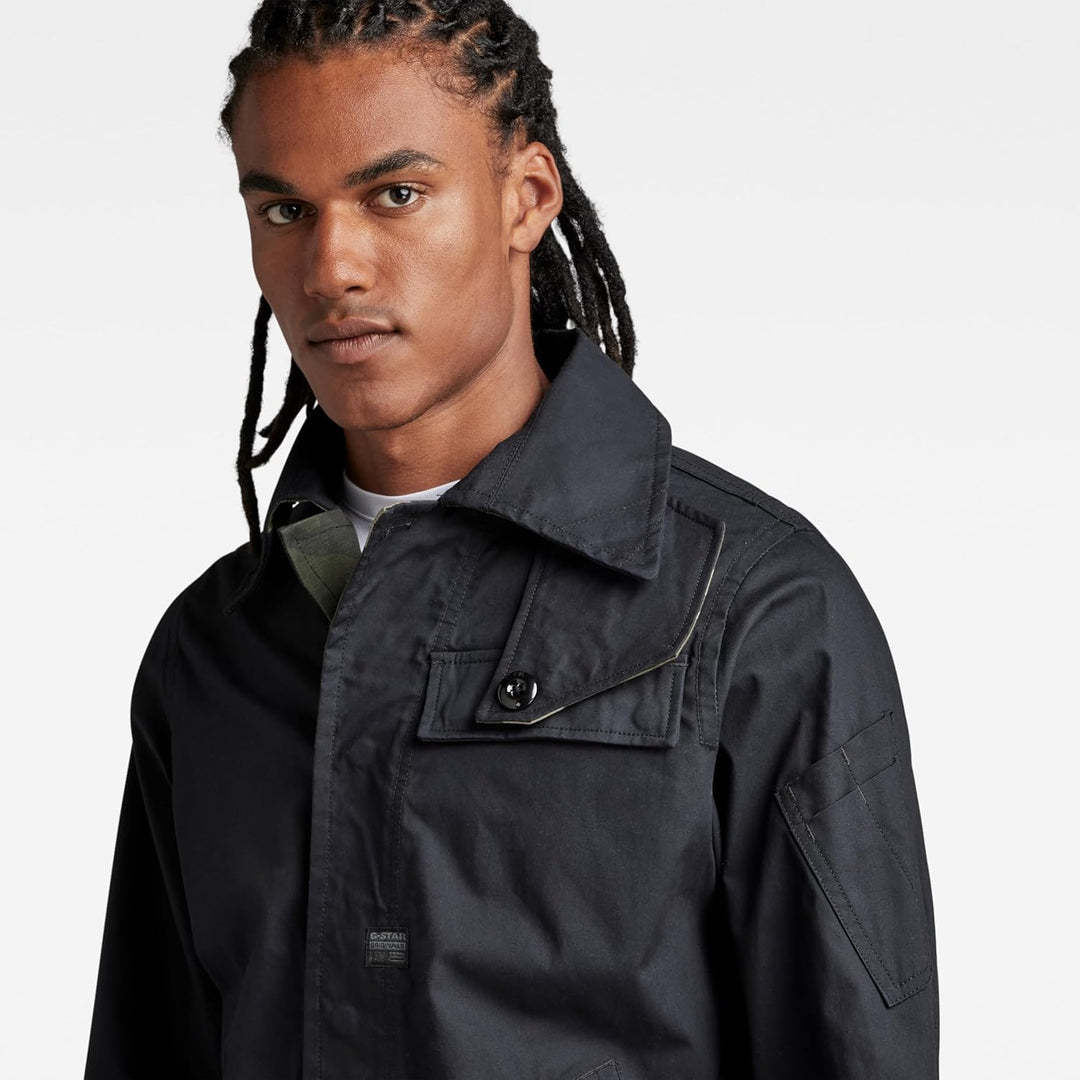 G-STAR RAW Herren High Collar Overshirts XL Schwarz (Caviar D21981-9288-d301), XL Schwarz (Caviar D2