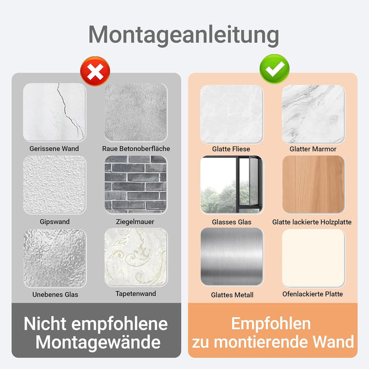 Handtuchregal für Badezimmer – Handtuchhalter ohne Bohren mit Saugnapf, 90° Verstellbares Design, Ho