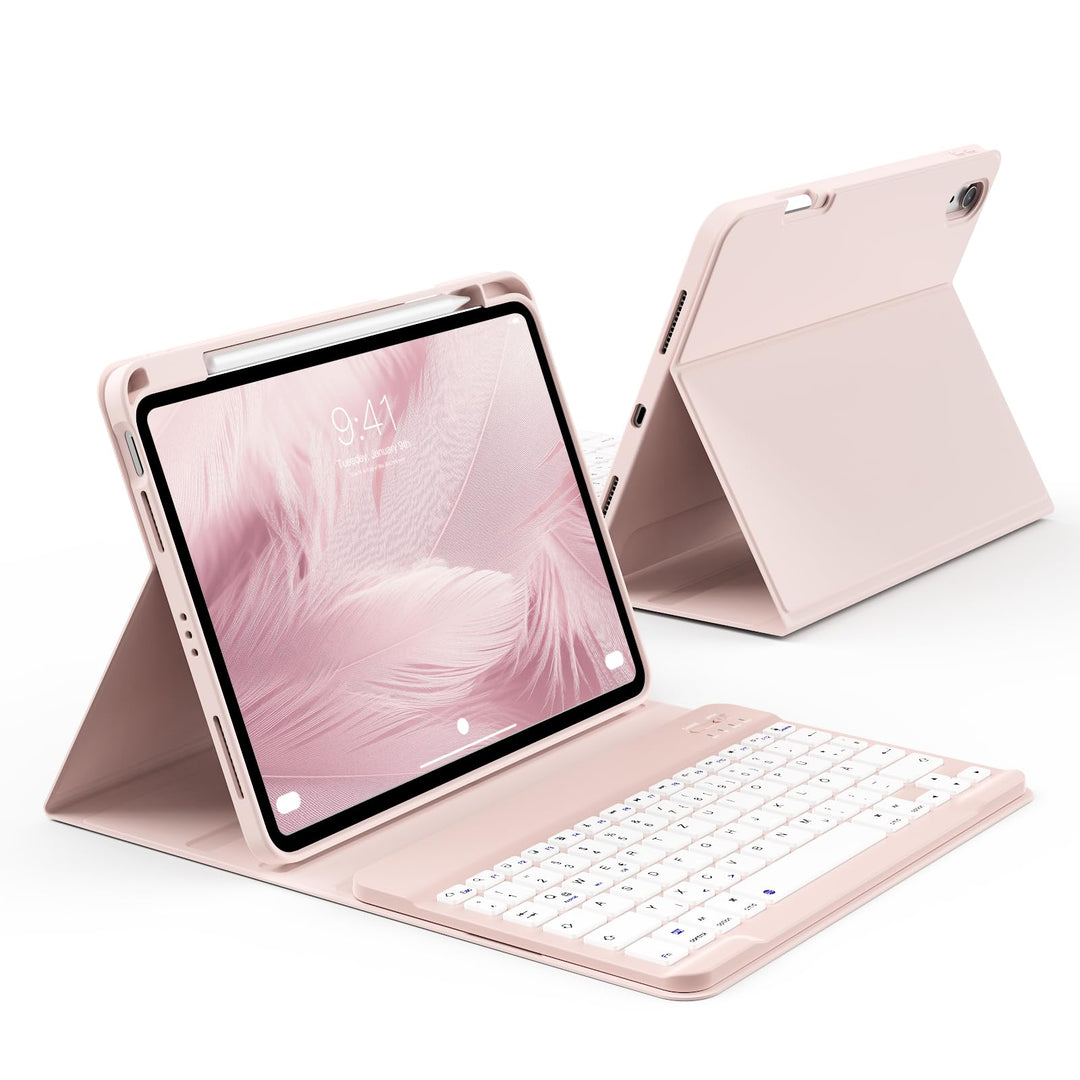 Hülle mit Tastatur für iPad A16 11. Generation 2025, iPad 10. Generation 2022 10,9 Zoll, Abnehmbarer