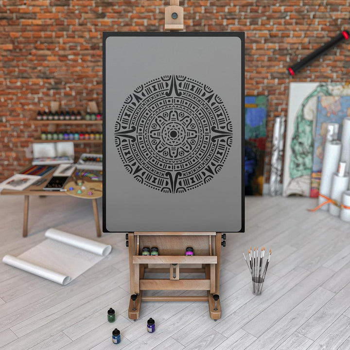 Wiederverwendbare Wandschablone aus Kunststoff // MANDALA AZTECA // Muster Schablone Vorlage (Durchm