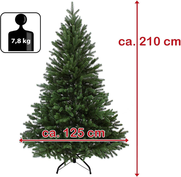 BB Sport Luxus Christbaum 210 cm Dunkelgrün künstlicher Weihnachtsbaum PE/PVC Spritzguss Mix Tannenb