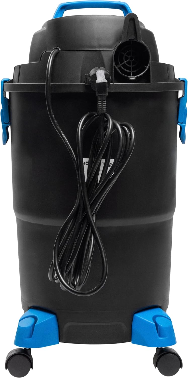 Högert Technik Nass- & Trockensauger, 30 L, 1200 W, antistatischer Schlauch, Blasfunktion, Steckdose