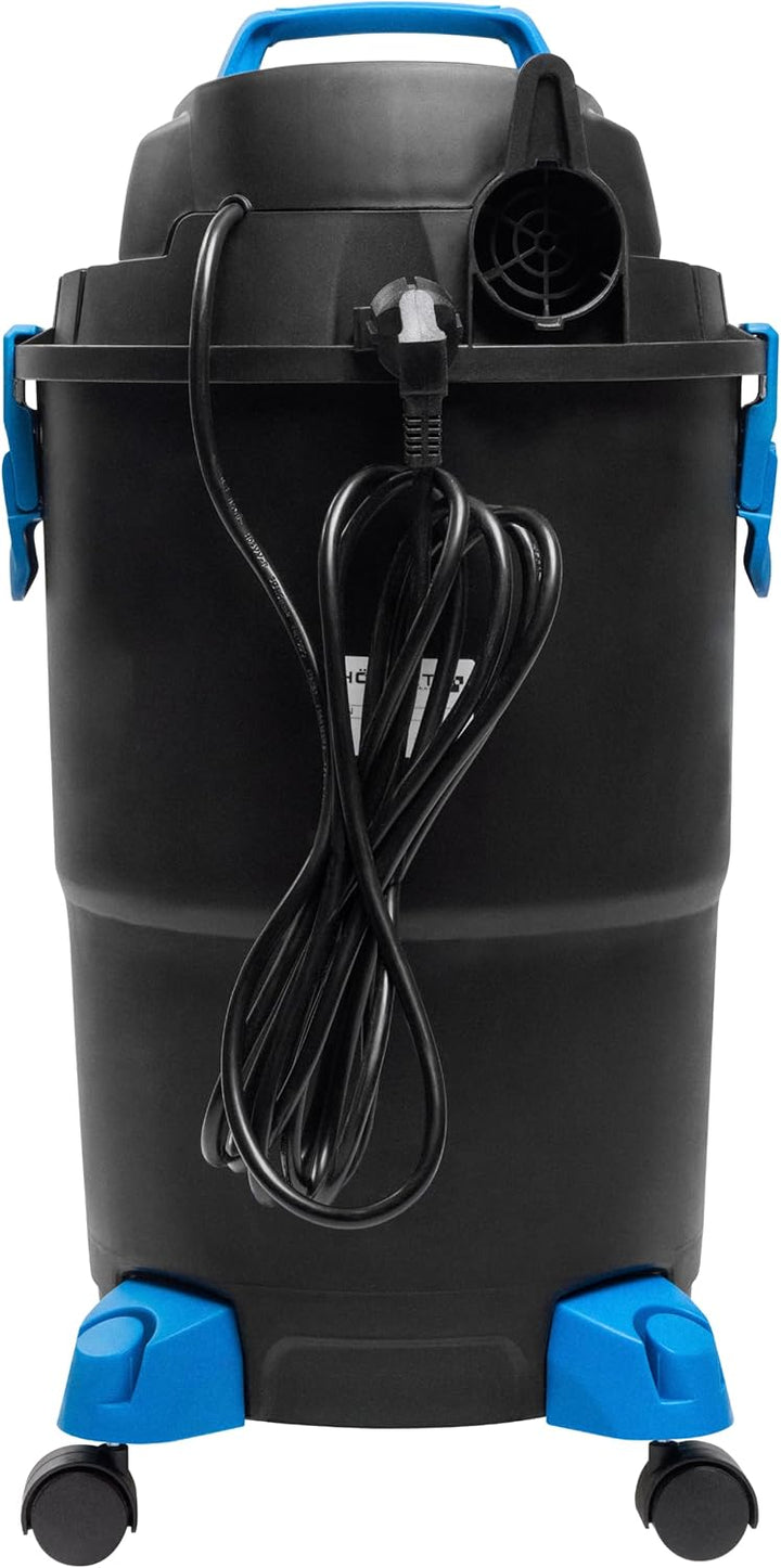 Högert Technik Nass- & Trockensauger, 30 L, 1200 W, antistatischer Schlauch, Blasfunktion, Steckdose