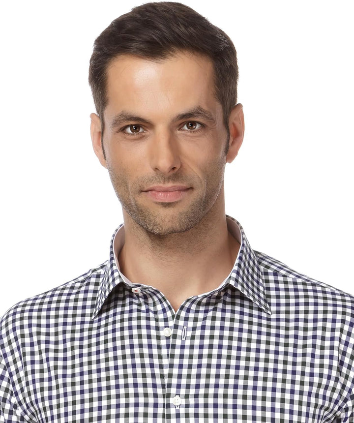 Vincenzo Boretti Herren Hemd bügelfrei 100% Baumwolle Slim-fit Uni-Farben 39-40 5-grün, 39-40 5-grün