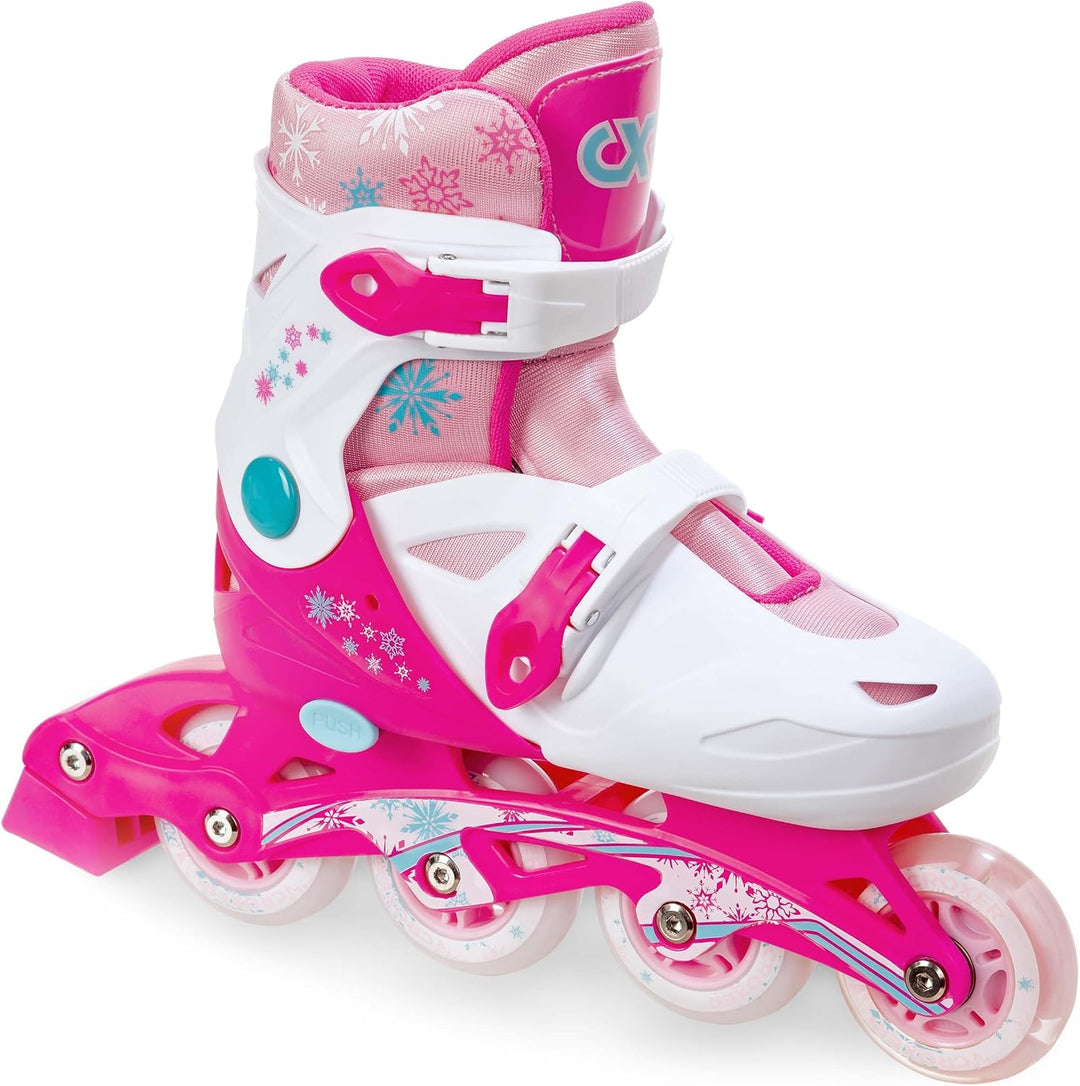 3in1 Kinder Inlineskates/Triskates/Rollschuhe Croxer Missy verstellbar mit LED leuchtendem Rad 31-34