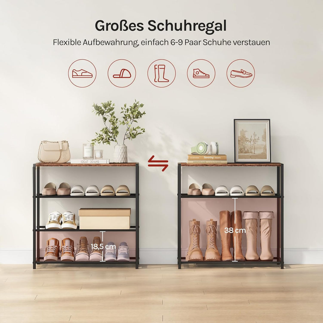 WOLTU Schuhbank Schuhregal mit Sitzfläche Badregal Schuhablage Schuhkommode Schuhständer Organizier