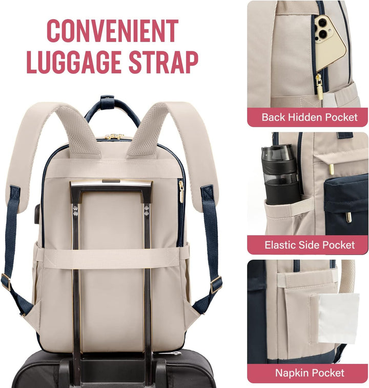 LOVEVOOK Laptop Rucksack Damen, 15,6 Zoll Schulrucksack Mädchen mit Laptopfach, Wasserdichter Schult