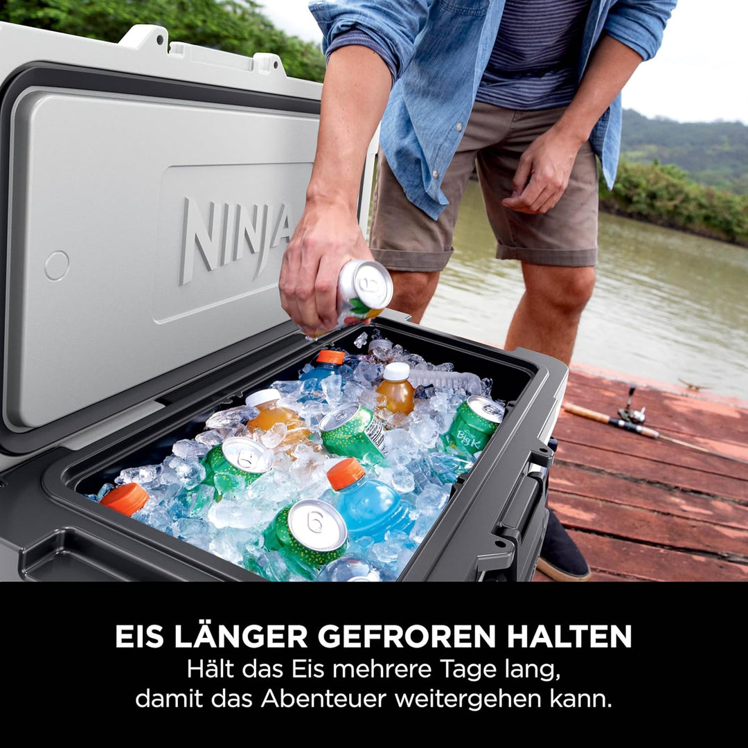 Ninja FrostVault Kühlbox mit Rollen und Isolierung, integrierter Dry Zone Schublade für Lagerung bei
