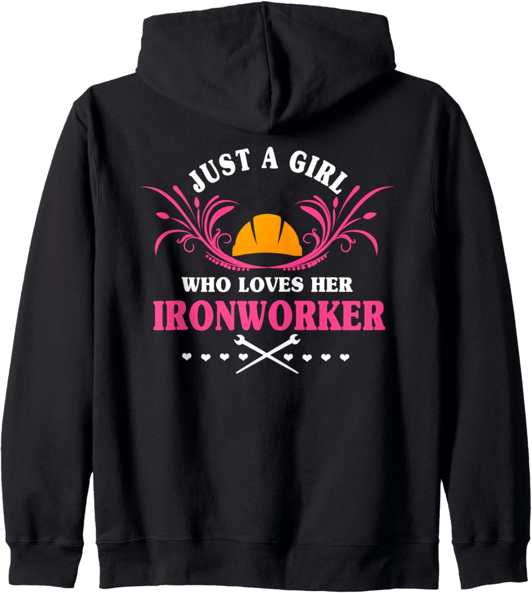 Ironworker Wife Design auf der Rückseite der Kleidung Kapuzenjacke