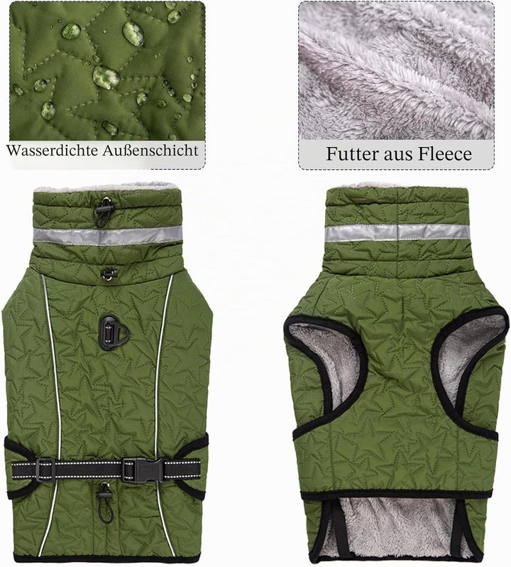 Hundejacke Winter Mantel Hund Wasserdicht Regen Hundemantel Warm Reflektierend Wintermantel Hund Fle