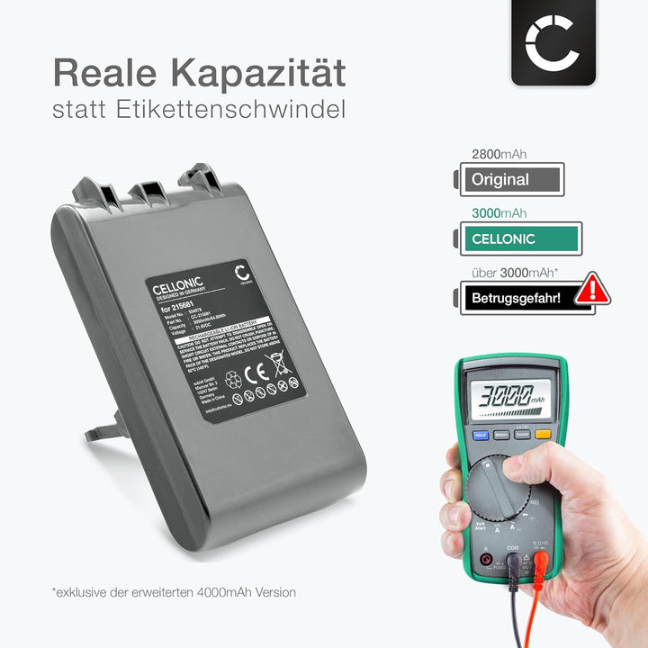 CELLONIC Akku kompatibel mit Dyson V8, V8 Absolute, V8 Animal,V8 Animal Exclusive, V8 Fluffy, SV10,