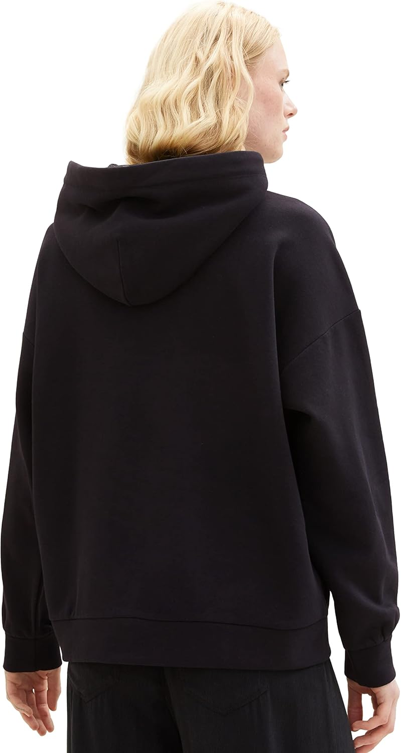 Tom Tailor Denim Damen Basic Hoodie M 14482 - Deep Black, M 14482 - Deep Black
