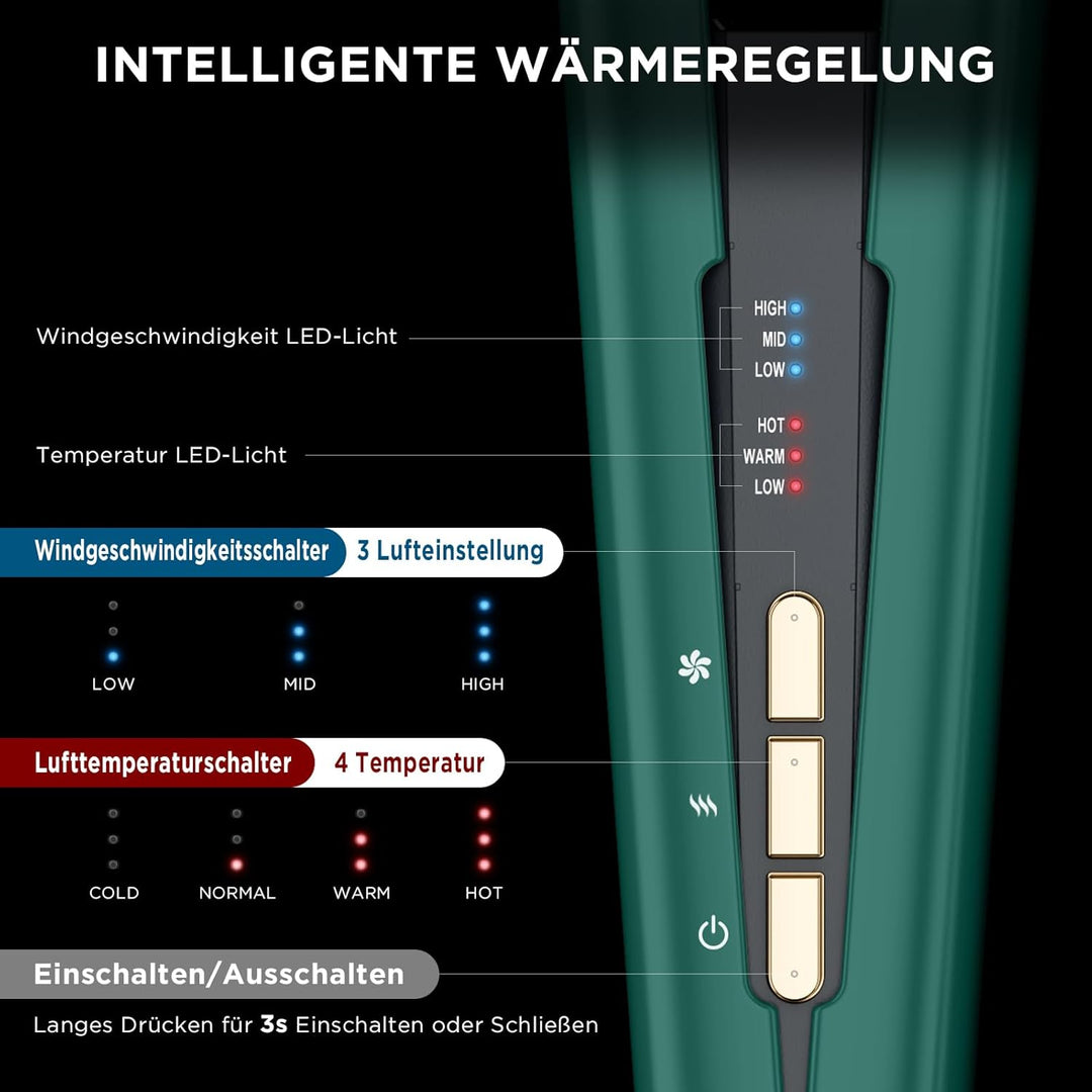 Air Haarglätter, PARWIN PRO BEAUTY Ionen Air Glätteisen, Nass bis Trocken, Ohne Heizplatten, Ohne Hi