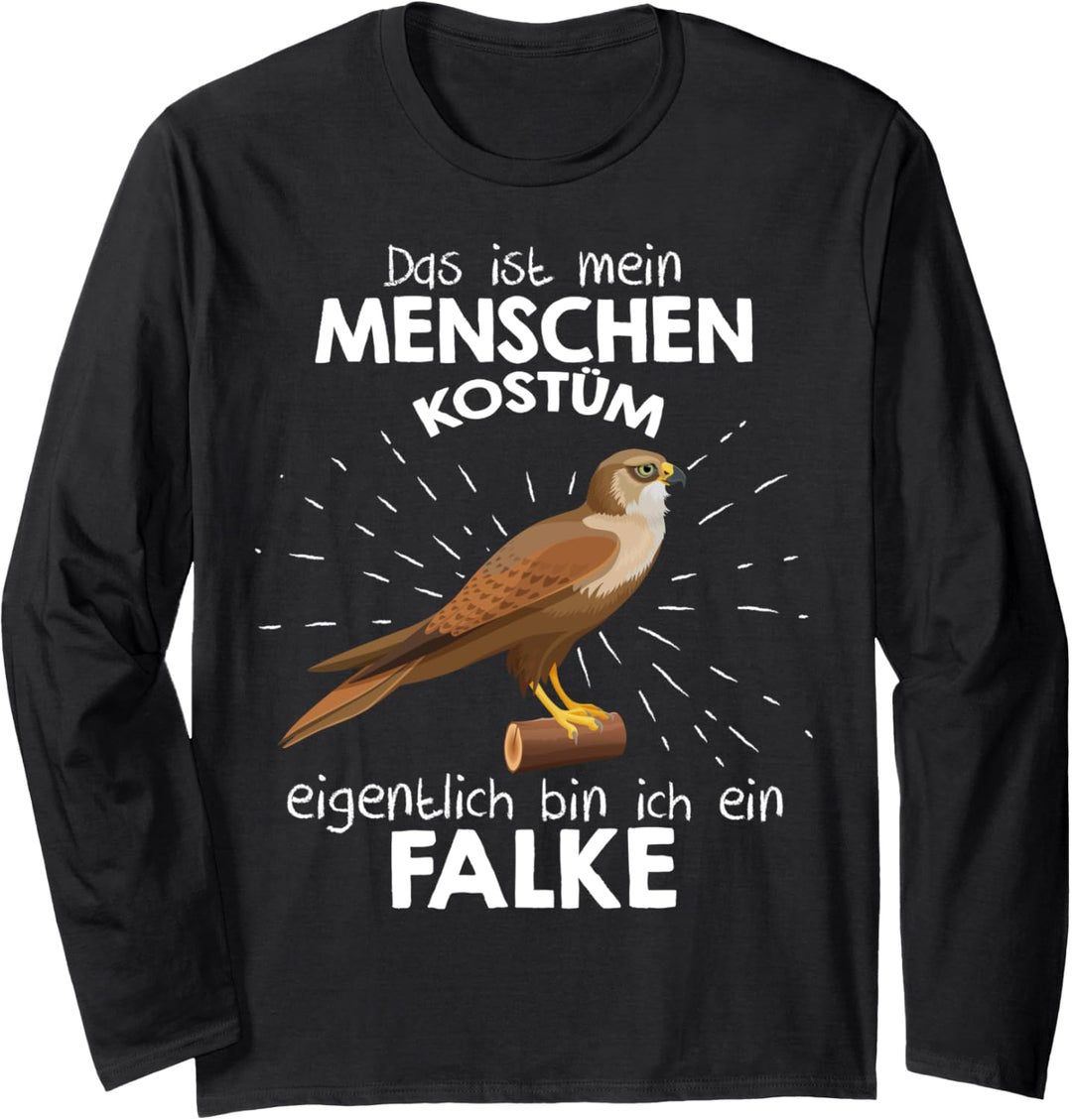 Mein Menschen Kostüm Bin ich ein Falke, Halloween Outfit Langarmshirt