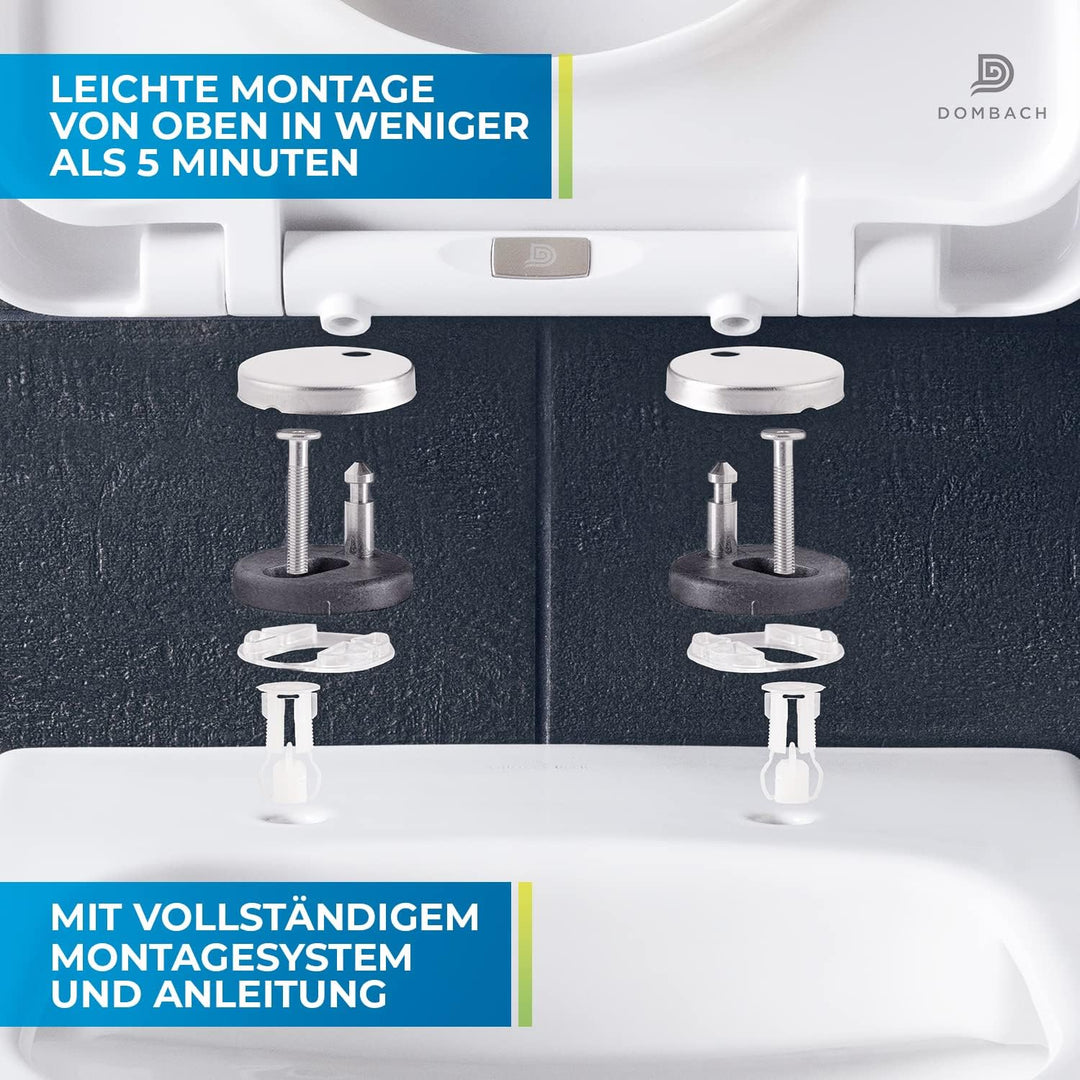 Premium Toilettendeckel mit Absenkautomatik Abnehmbar (Weiss) WC Sitz mit Absenkautomatik, Klodeckel