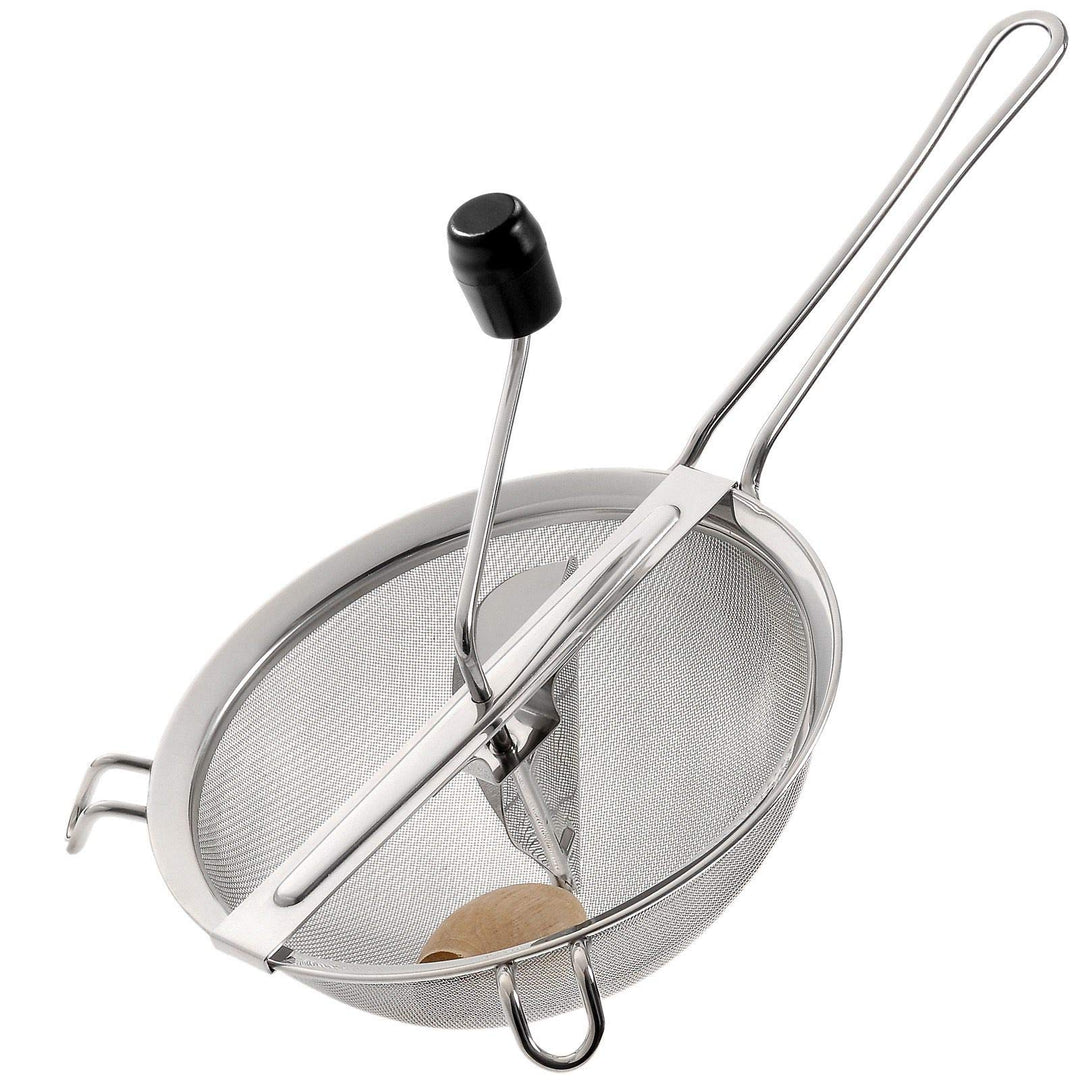 Westmark Passiersieb, Durchmesser: 20 cm, Rostfreier Edelstahl/Holz, Freches Früchtchen, Silber/Schw