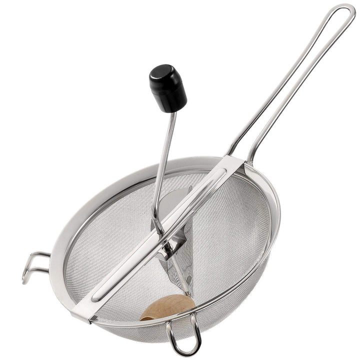 Westmark Passiersieb, Durchmesser: 20 cm, Rostfreier Edelstahl/Holz, Freches Früchtchen, Silber/Schw