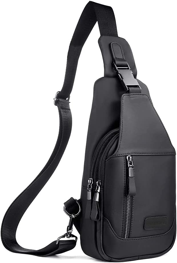 Leathario Brusttasche, Umhängetasche, Herren, echtes Leder, Schultertasche, Sporttasche, Freizeittas