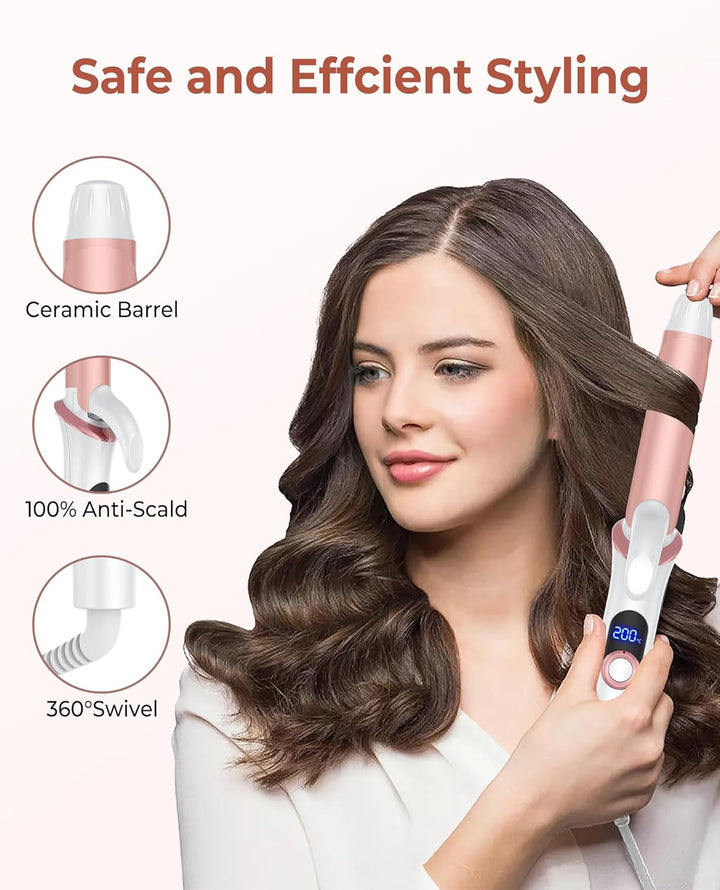 UKLISS Mini Lockenstab für Kurze Haare, 25mm Reise Lockenstab Kleine Locken, LCD Display 120-200℃, m