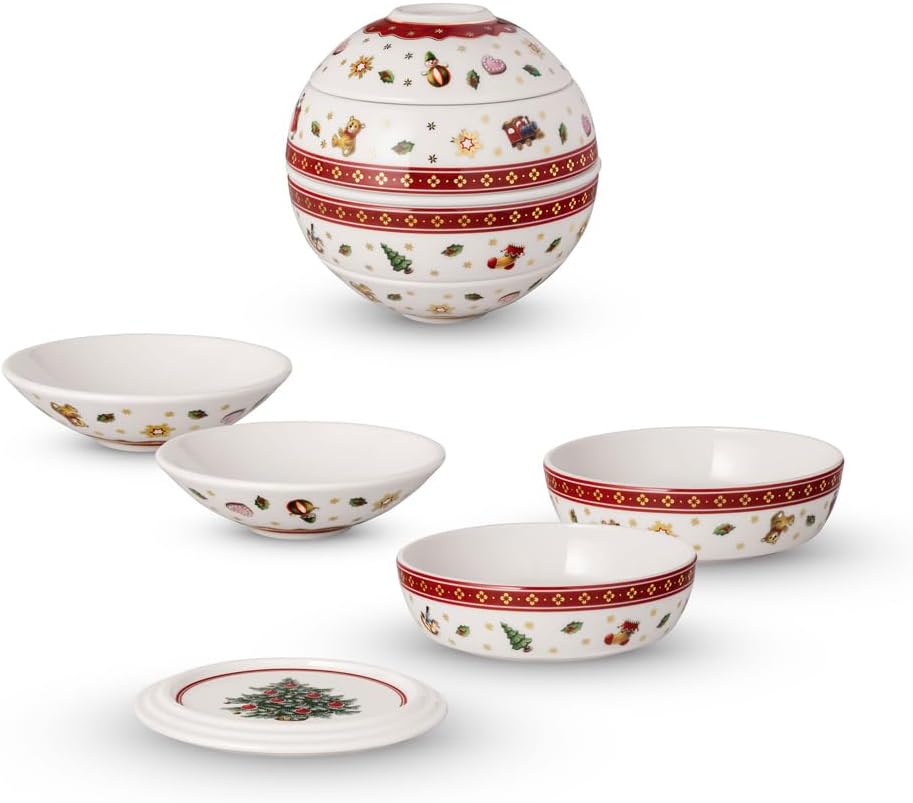 Villeroy & Boch – Toy's Delight La Petite Boule, Geschirrset Porzellan, Weihnachtsgeschirr, Schalens