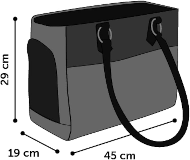 Hundetasche - Tragetasche Lior Grau – 45x19x29cm – Textil – Öffnungen vorn/Oben – Boden herausnehmba
