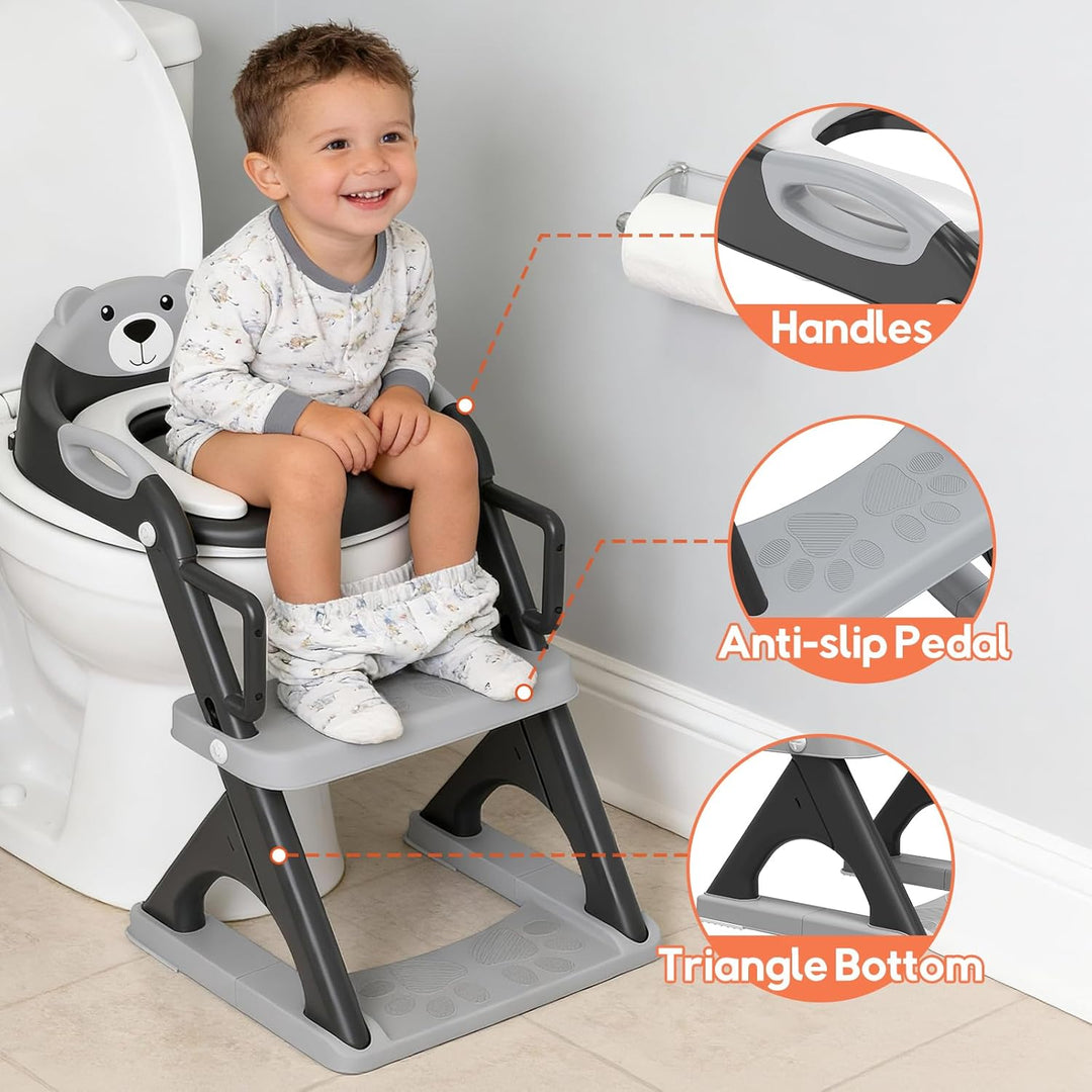SKYROKU Toilettensitz 2 in 1 Toiletten Aufsatz für Kinder 2-7 Jahre Upgraded Stabil bis 90kg PP(BPA-