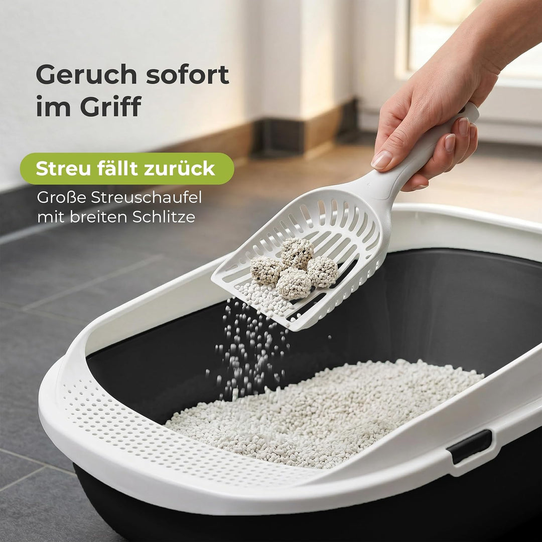 XXL Jumbo Katzentoilette Schale 65 cm anthrazit inkl. Schaufel, anthrazit