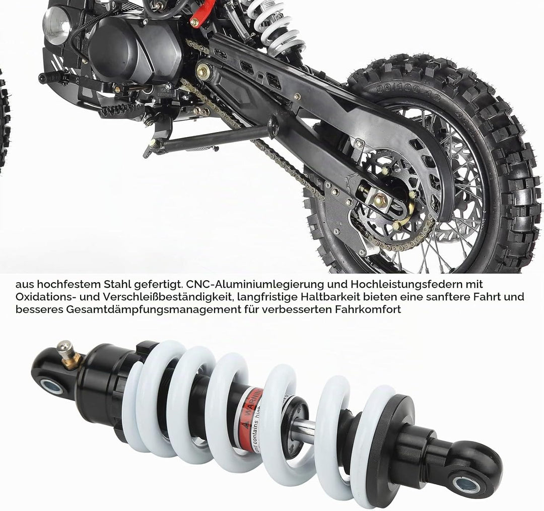 Stossdämpfer, 250 mm Motorrad Stossdämpfer Einstellbarer Federungsdämpfer für ATV Go Kart Scooter Di