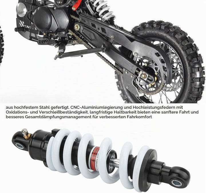 Stossdämpfer, 250 mm Motorrad Stossdämpfer Einstellbarer Federungsdämpfer für ATV Go Kart Scooter Di