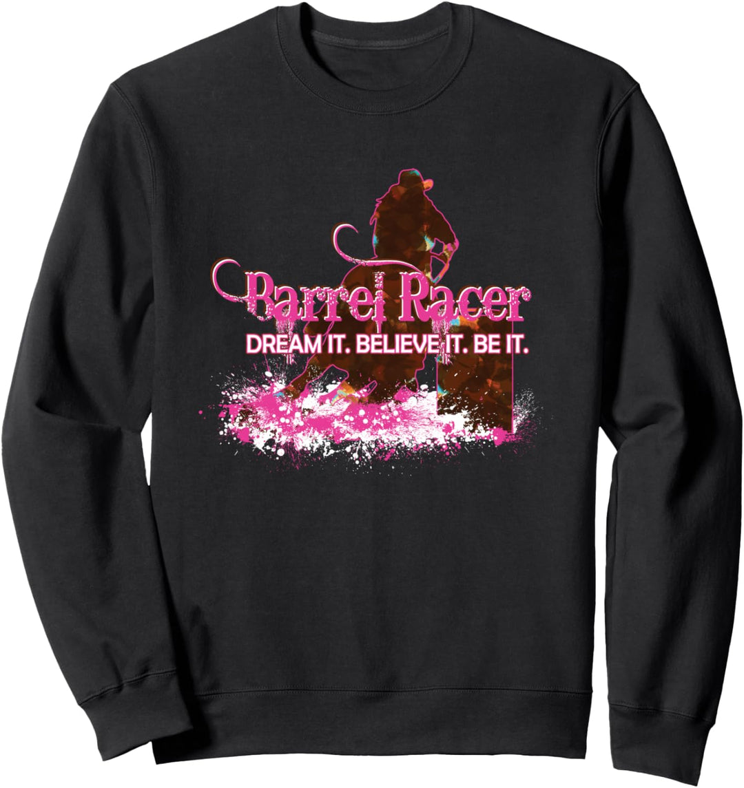 Barrel Racer Barrel Rennpferd Rodeo Cowgirl Frauen Mädchen Sweatshirt