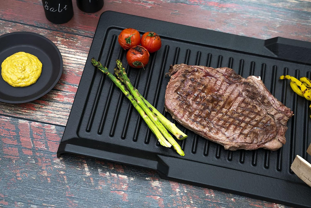 Silverline GRP 100 Grillplatte Bratplatte Grillpfanne Gusseisen Induktion