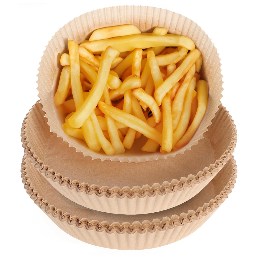 com-four® 100x Backpapier für Heissluftfritteuse - Airfryer Pergamentpapier Ø 20 cm - antihaftbeschi