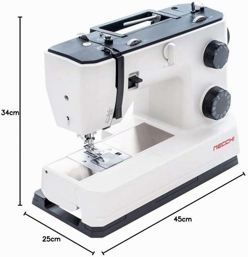 Necchi Q132A Nähmaschine mit Anschiebetisch | 32 Stitch | Horizontal Greifersystem