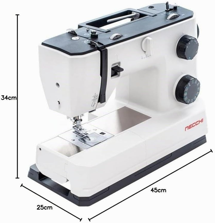 Necchi Q132A Nähmaschine mit Anschiebetisch | 32 Stitch | Horizontal Greifersystem