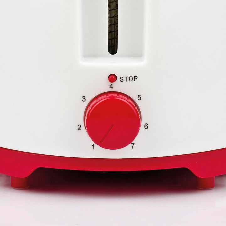 Girmi TP10 toaster, Kunststoff, Weiss/Rot Weiss / Rot, Weiss / Rot