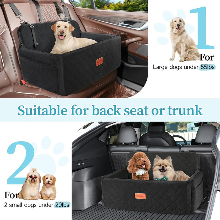 Hundeauto-Sitz für grosse und mittlere Hunde und Sitzerhöhung für kleine Hunde, abnehmbarer und wasc