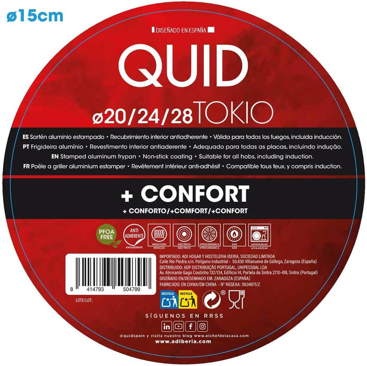 Quid Tokio Pfannen-Set, 3 Pfannen, 20/24/28 cm, Aluminium, alle Herdarten Set mit drei Pfannen 20 cm