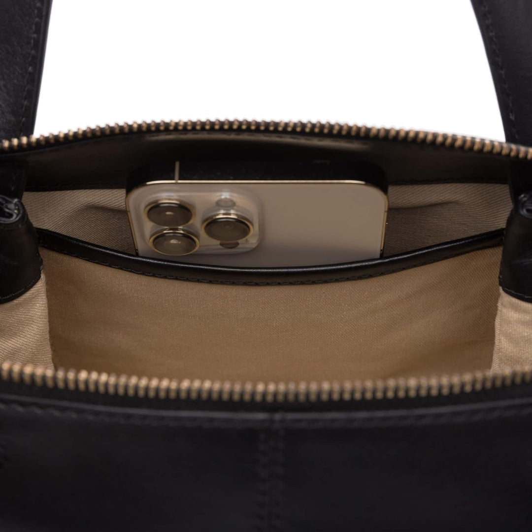 SID & VAIN Handtasche mit Schultergurt ATLANTA aus Premium Leder I Henkeltasche klein für Damen I Um